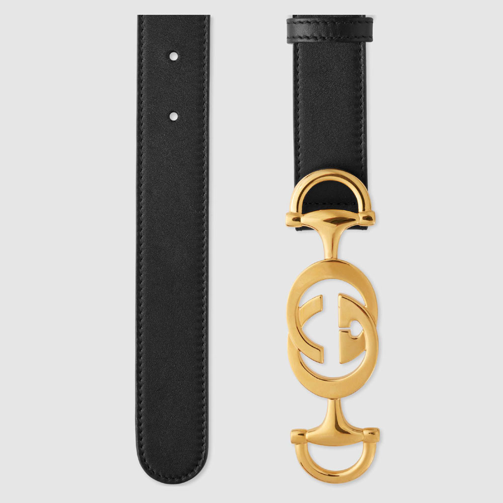 Gucci Leather belt Interlocking G Horsebit 550122 AP00G 1000 - Photo-2