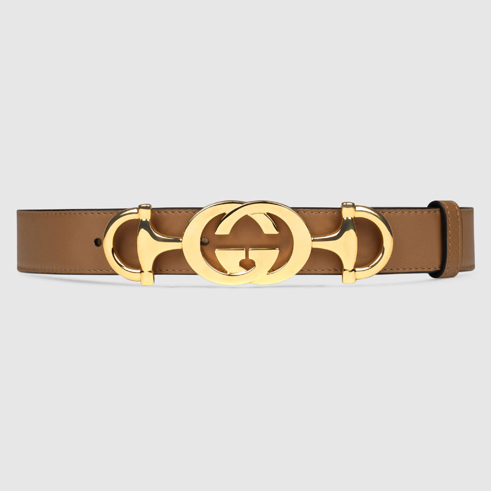 Gucci Leather belt with Interlocking G Horsebit 550122 AP00G 2837