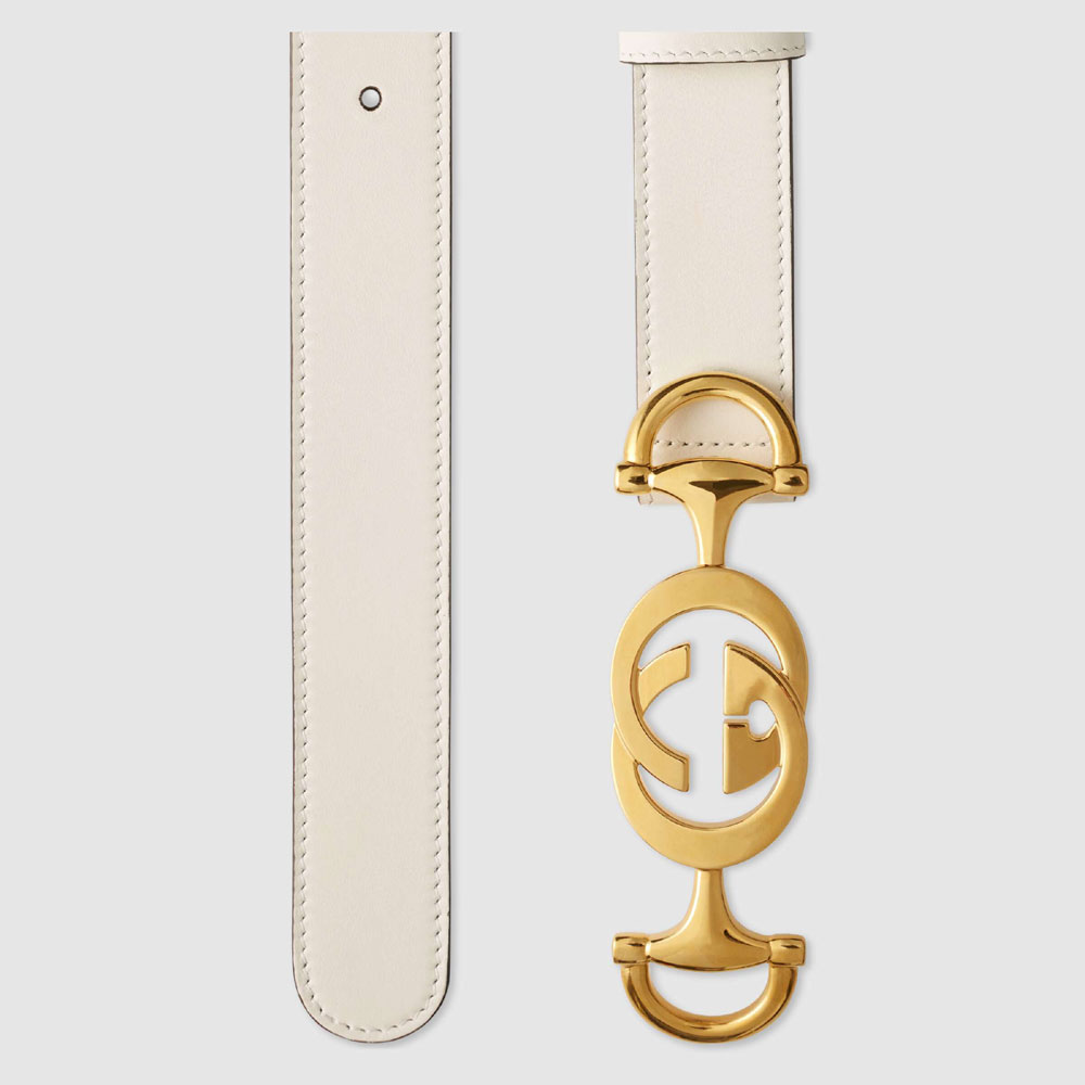 Gucci Leather belt Interlocking G Horsebit 550122 AP00G 9110 - Photo-2