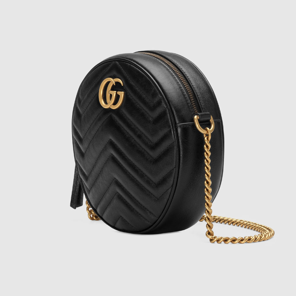 Gucci GG Marmont mini round shoulder bag 550154 0OLET 1000 - Photo-2