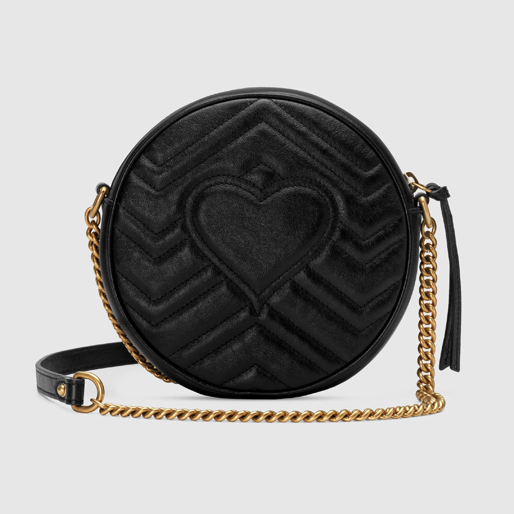 Gucci GG Marmont mini round shoulder bag 550154 0OLET 1000 - Photo-3