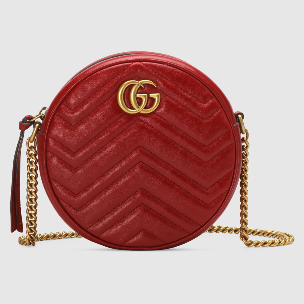 Gucci GG Marmont mini round shoulder bag 550154 0OLET 6438
