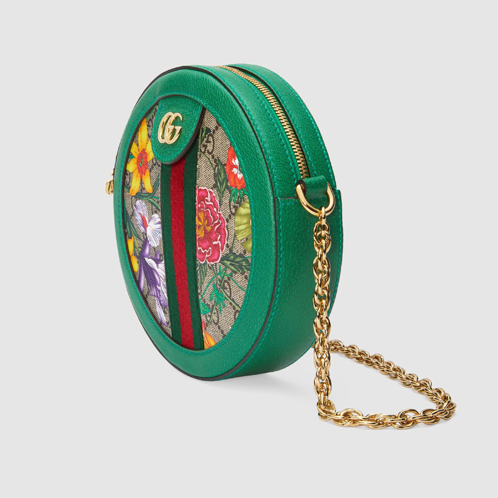 Gucci Ophidia GG Flora mini round shoulder bag 550618 92YAE 8709 - Photo-2