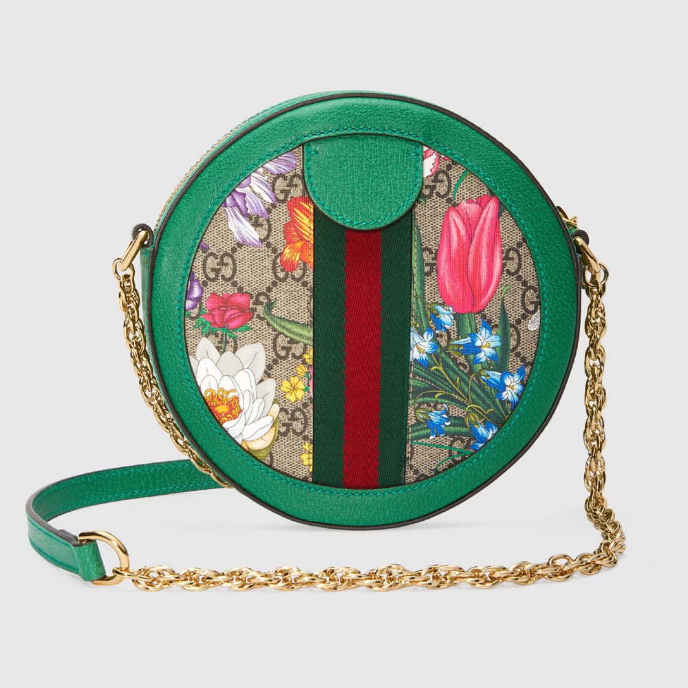 Gucci Ophidia GG Flora mini round shoulder bag 550618 92YAE 8709 - Photo-3