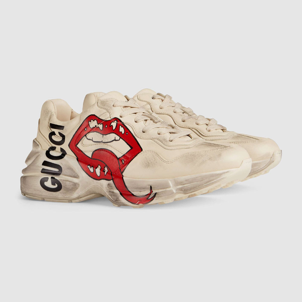 Gucci Rhyton sneaker with mouth print 552093 A9L00 9522