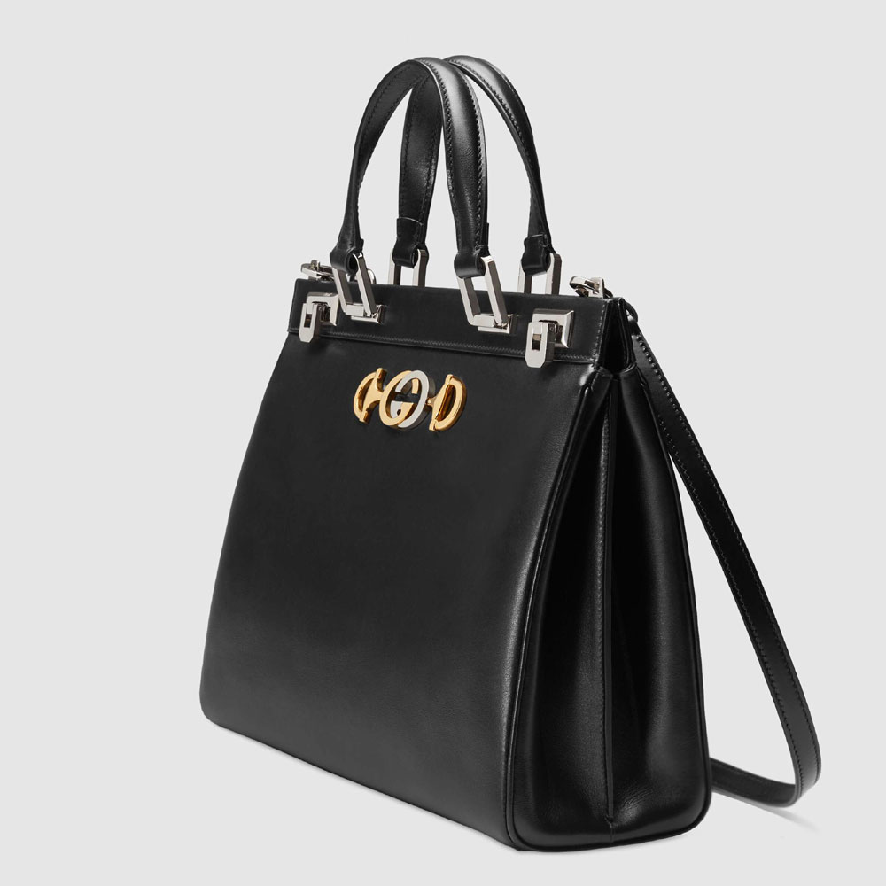 Gucci Zumi smooth leather medium top handle bag 564714 05J0X 1000 - Photo-2
