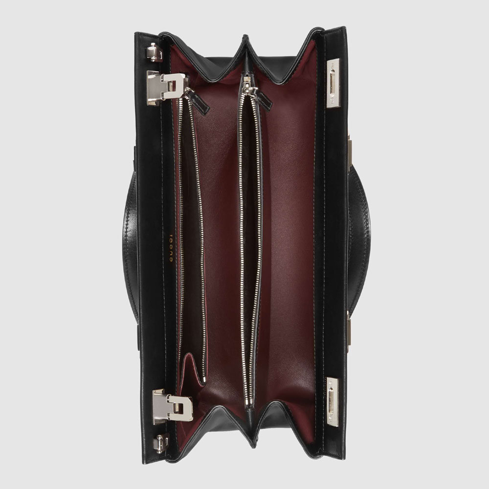 Gucci Zumi smooth leather medium top handle bag 564714 05J0X 1000 - Photo-4