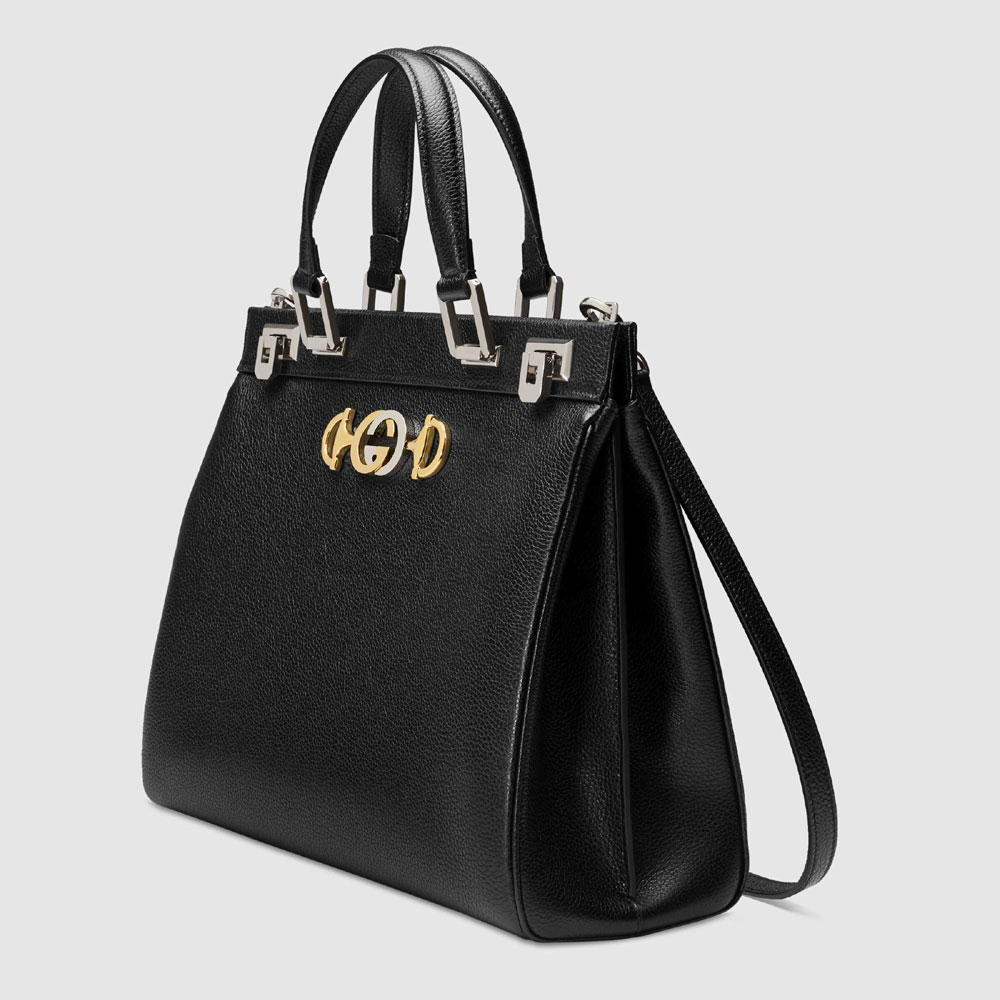 Gucci Zumi grainy leather medium top handle bag 564714 1B90X 1000 - Photo-2