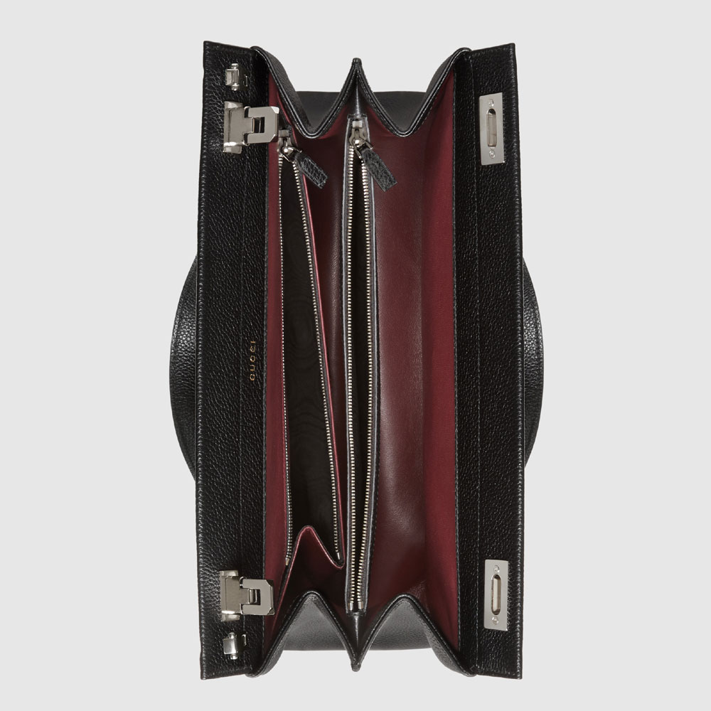 Gucci Zumi grainy leather medium top handle bag 564714 1B90X 1000 - Photo-4