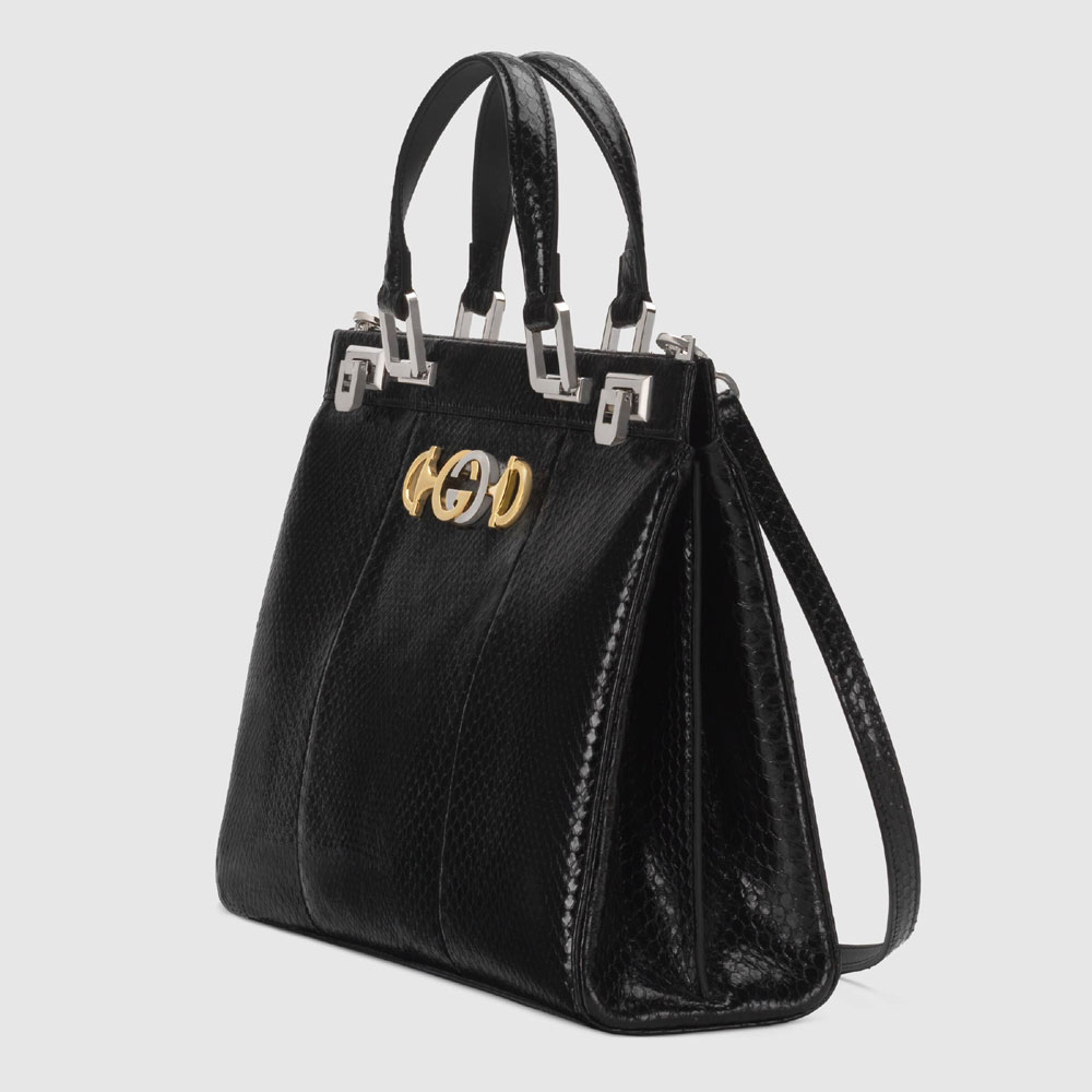 Gucci Zumi snakeskin medium top handle bag 564714 LYQ0X 1000 - Photo-2