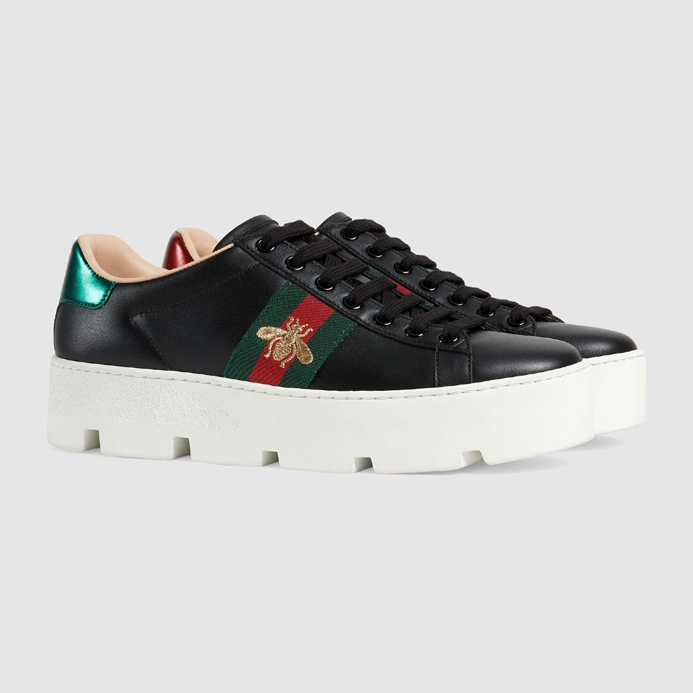 Gucci Womens Ace embroidered platform sneaker 577573 DOPE0 1061