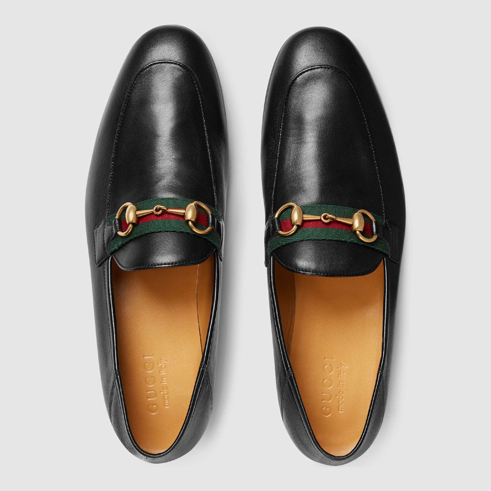 Gucci Mens leather Horsebit loafer with Web 581513 DLCC0 1078 - Photo-3