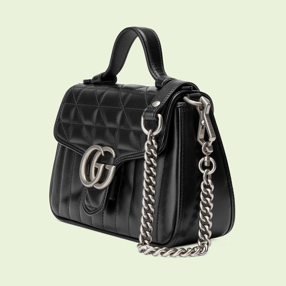 Gucci GG Marmont mini top handle bag 583571 UM8AN 1000 - Photo-2