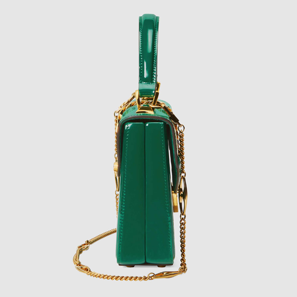 Gucci Sylvie 1969 patent leather mini top handle bag 589479 1J70G 3120 - Photo-4