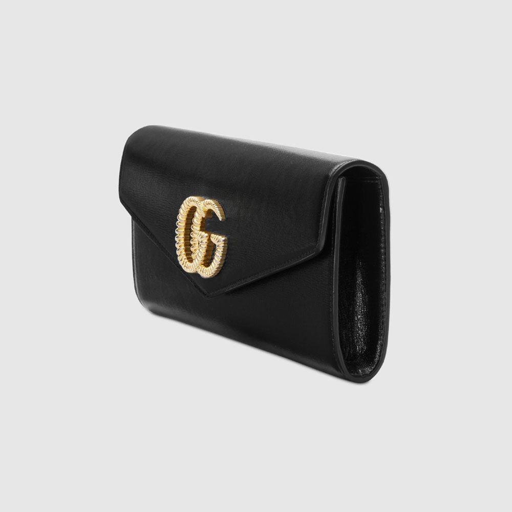 Gucci Broadway leather clutch with Double G 594101 1DB0G 1000 - Photo-2