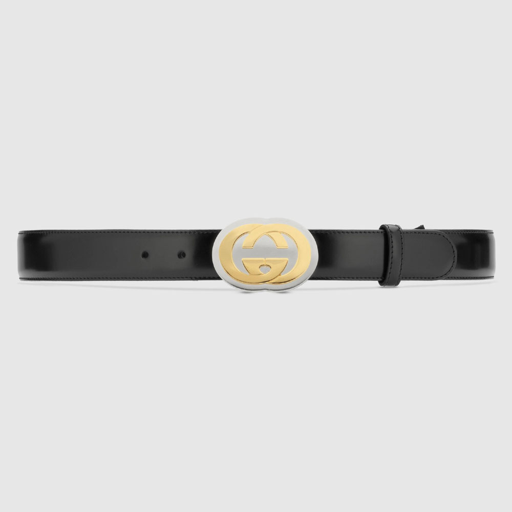 Gucci Leather belt with Interlocking G buckle 598092 DT90X 1000