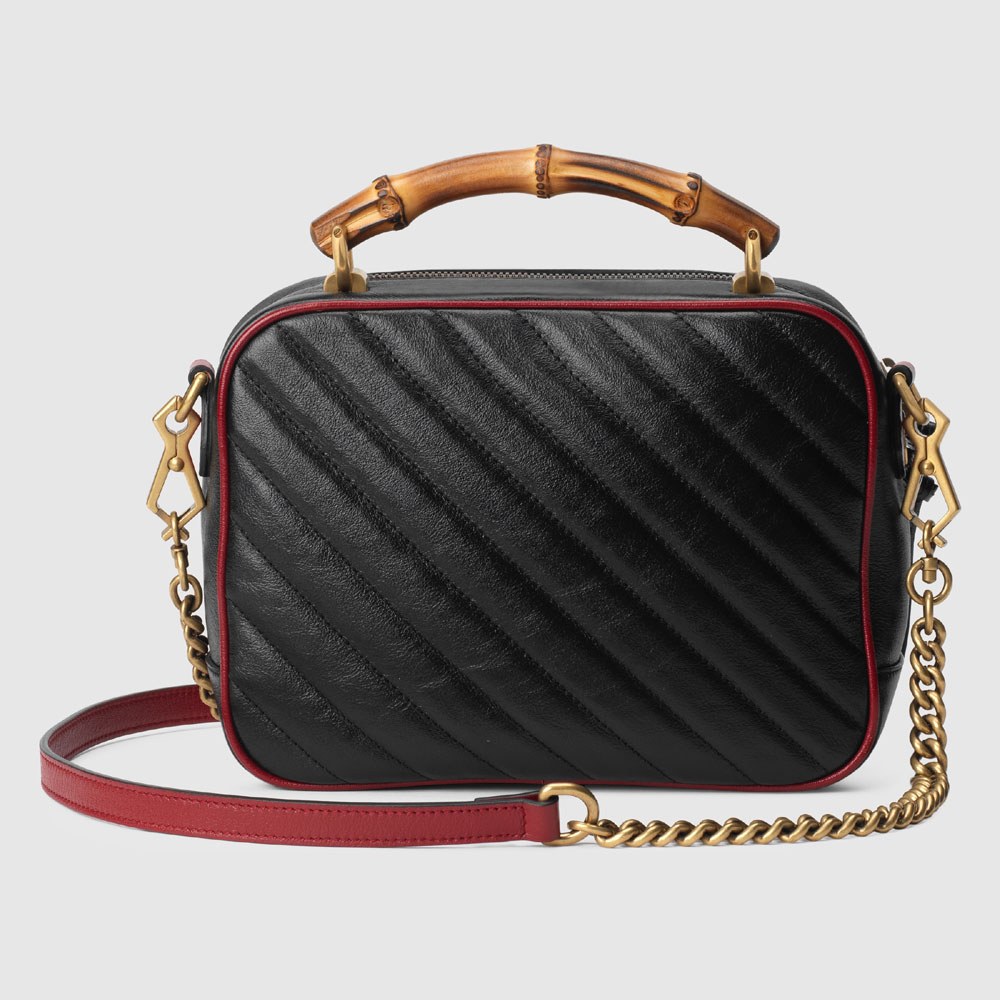 Gucci GG Marmont small shoulder bag with bamboo 602270 0OLFX 8277 - Photo-3