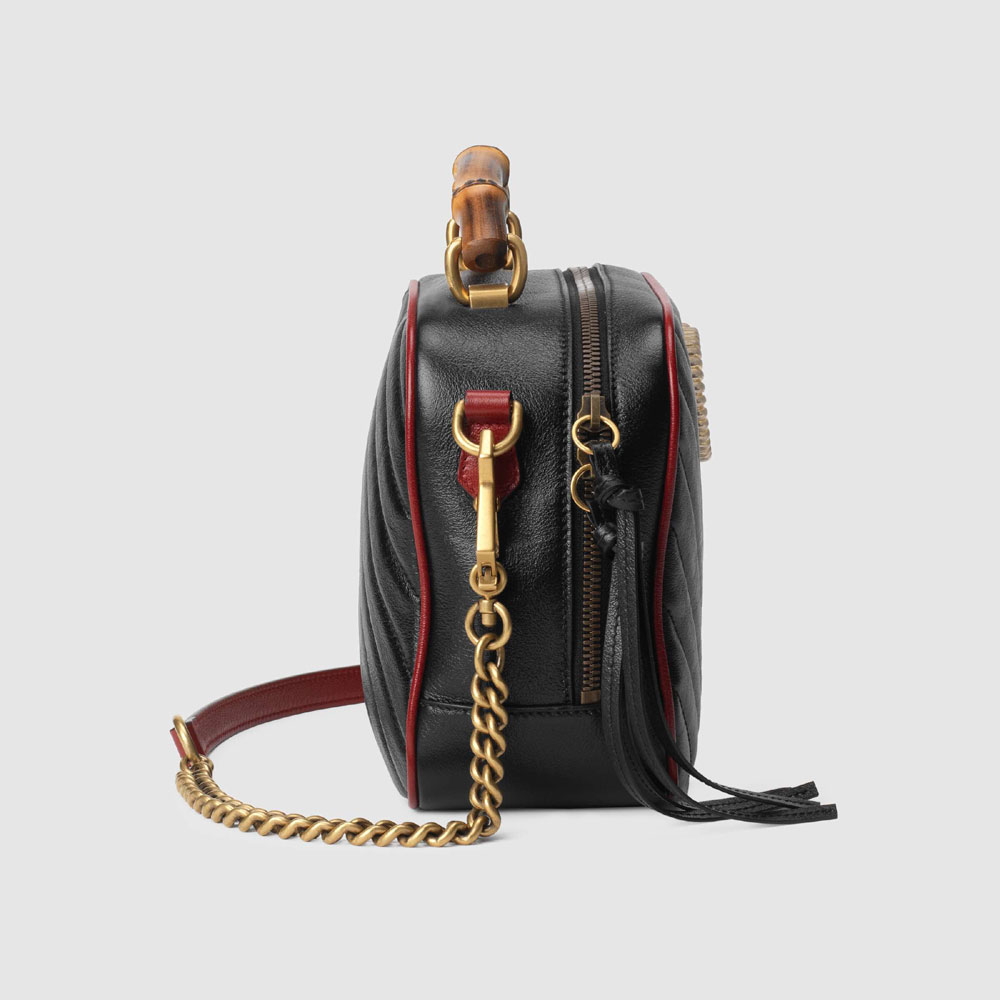 Gucci GG Marmont small shoulder bag with bamboo 602270 0OLFX 8277 - Photo-4