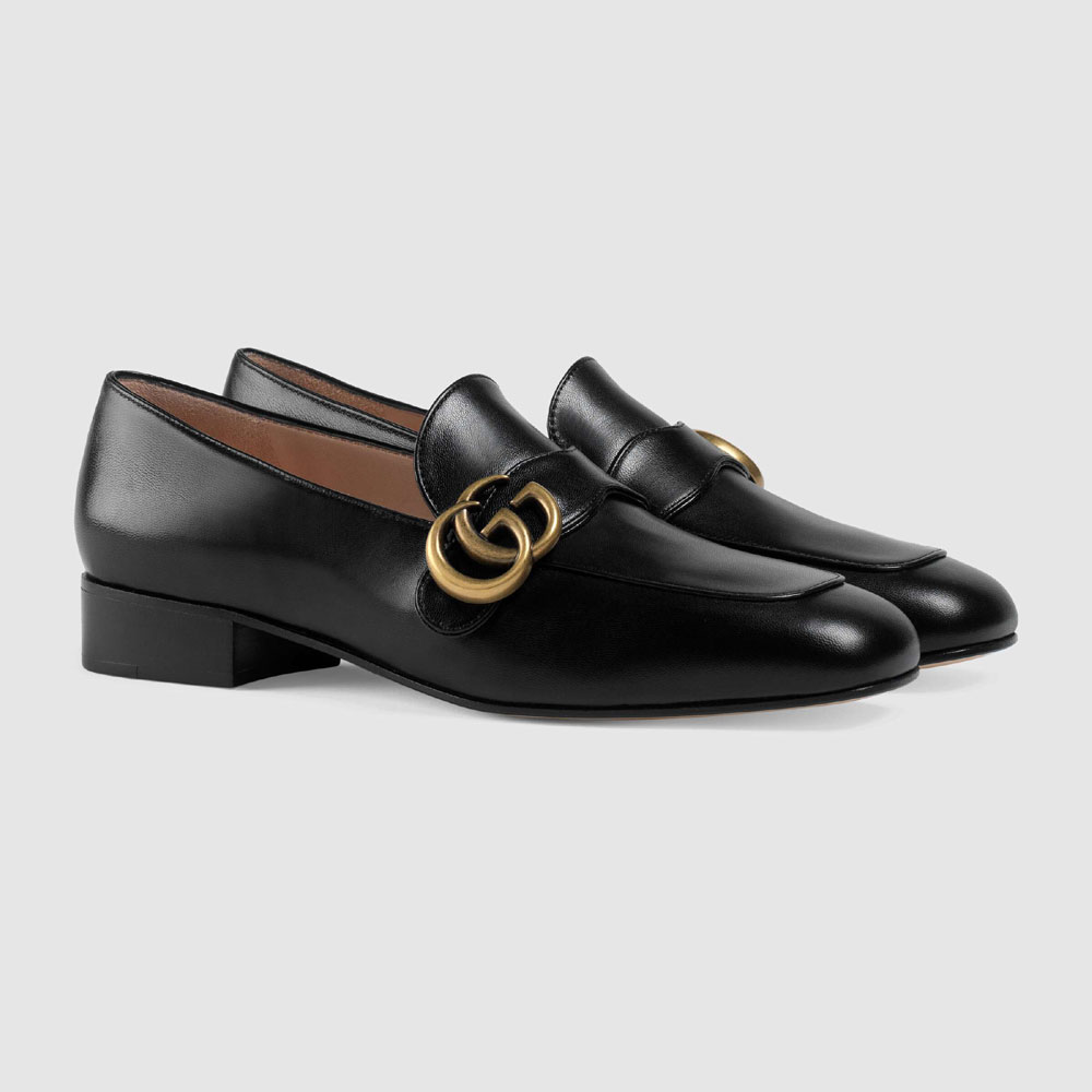 Gucci Leather loafer with Double G 602496 C9D00 1000