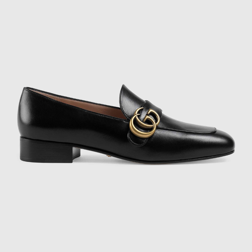 Gucci Leather loafer with Double G 602496 C9D00 1000 - Photo-2