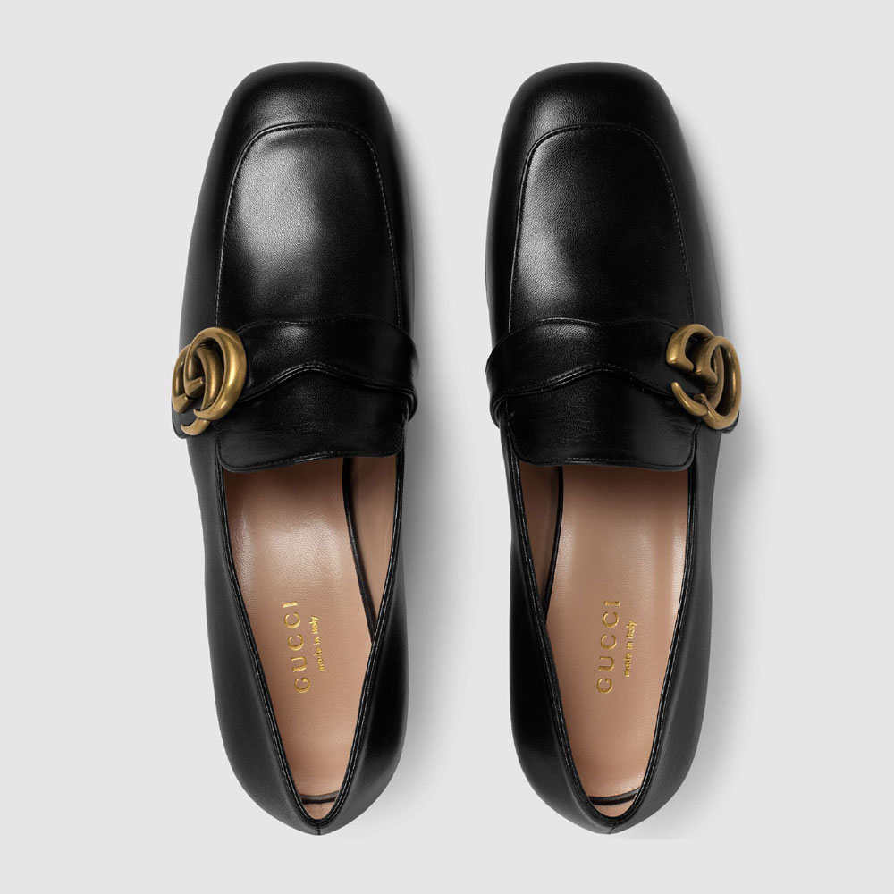 Gucci Leather loafer with Double G 602496 C9D00 1000 - Photo-3