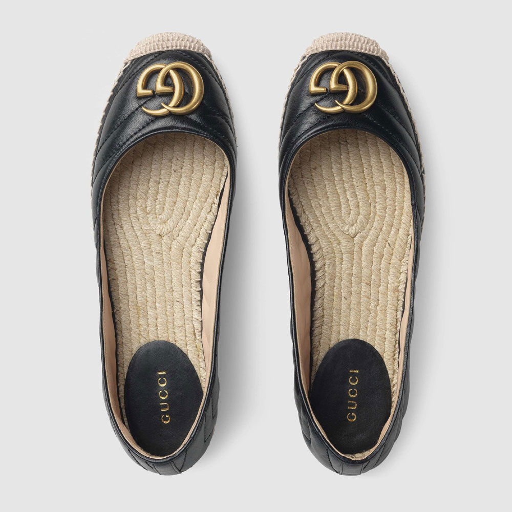Gucci Leather espadrille with Double G 602505 BKO00 1000 - Photo-3