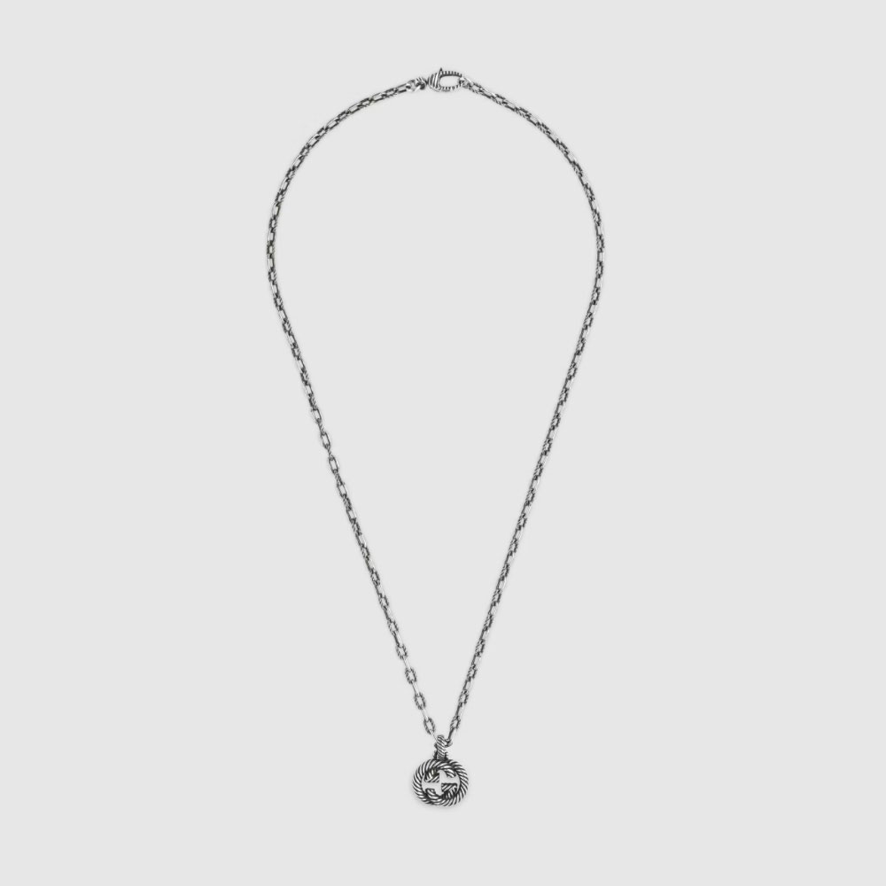 Gucci Silver necklace Interlocking G 604155 J8400 0811