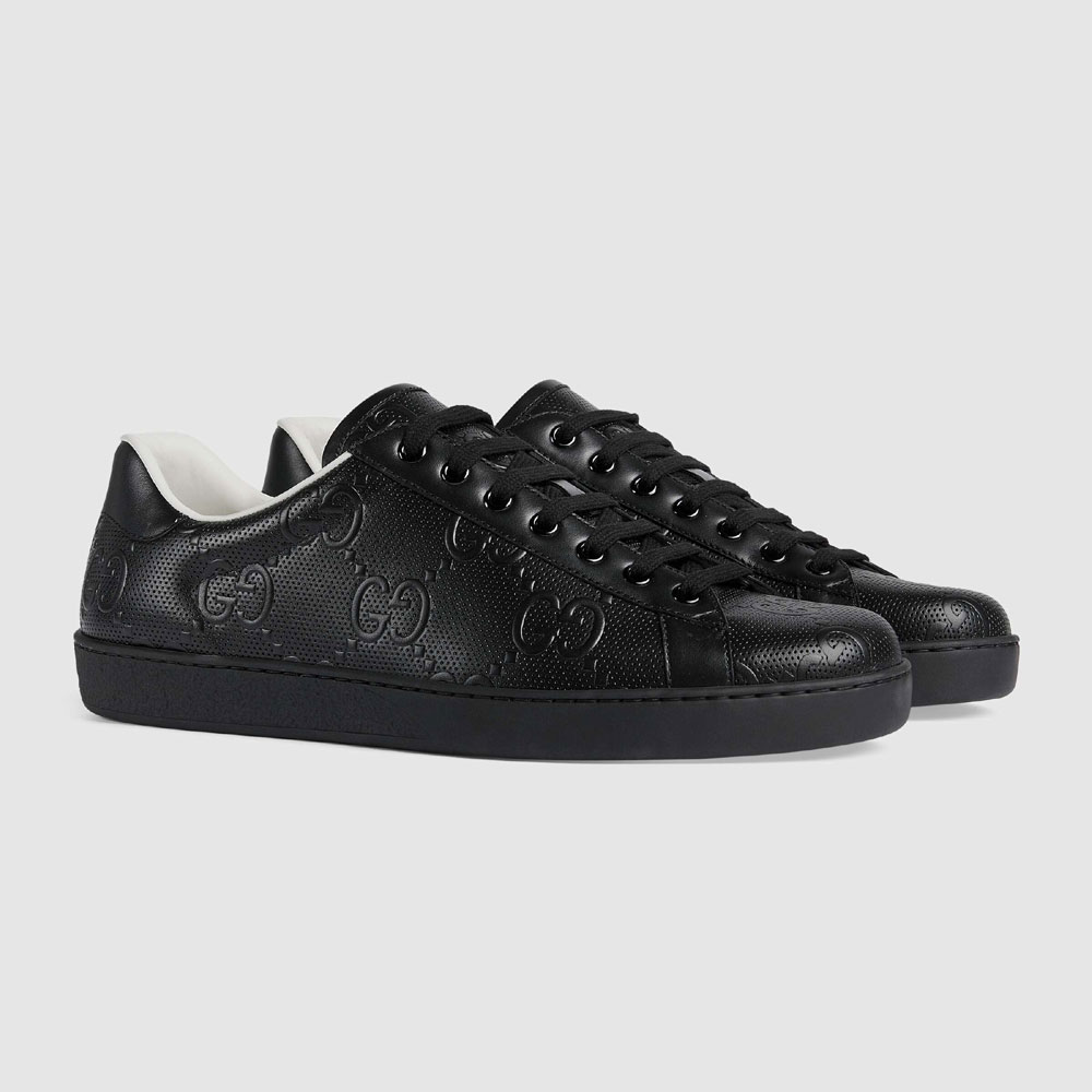 Gucci Mens Ace GG embossed sneaker 625787 1XK10 1000