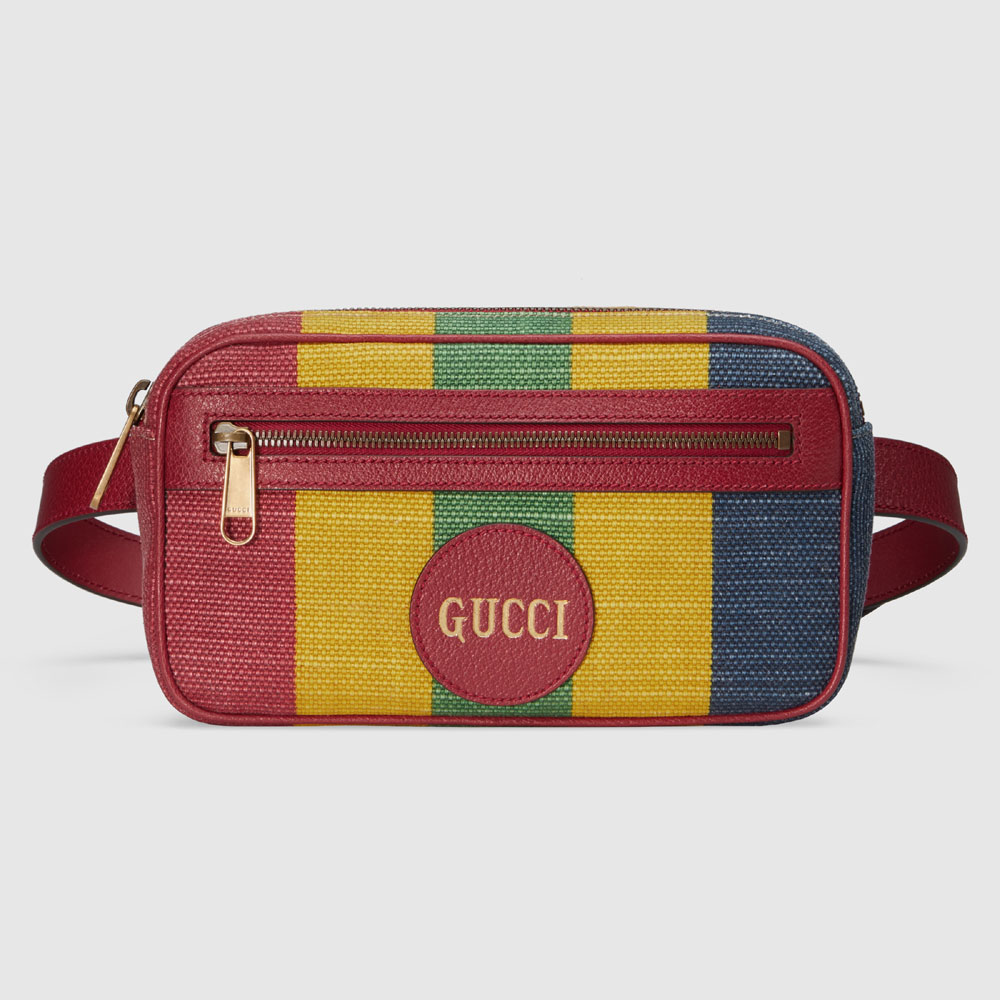 Gucci Baiadera stripe canvas belt bag 625895 2CSAT 8946