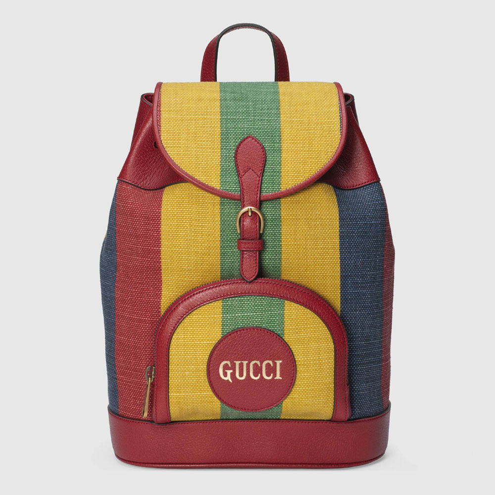 Gucci Baiadera stripe canvas backpack 625909 2CSAT 8946