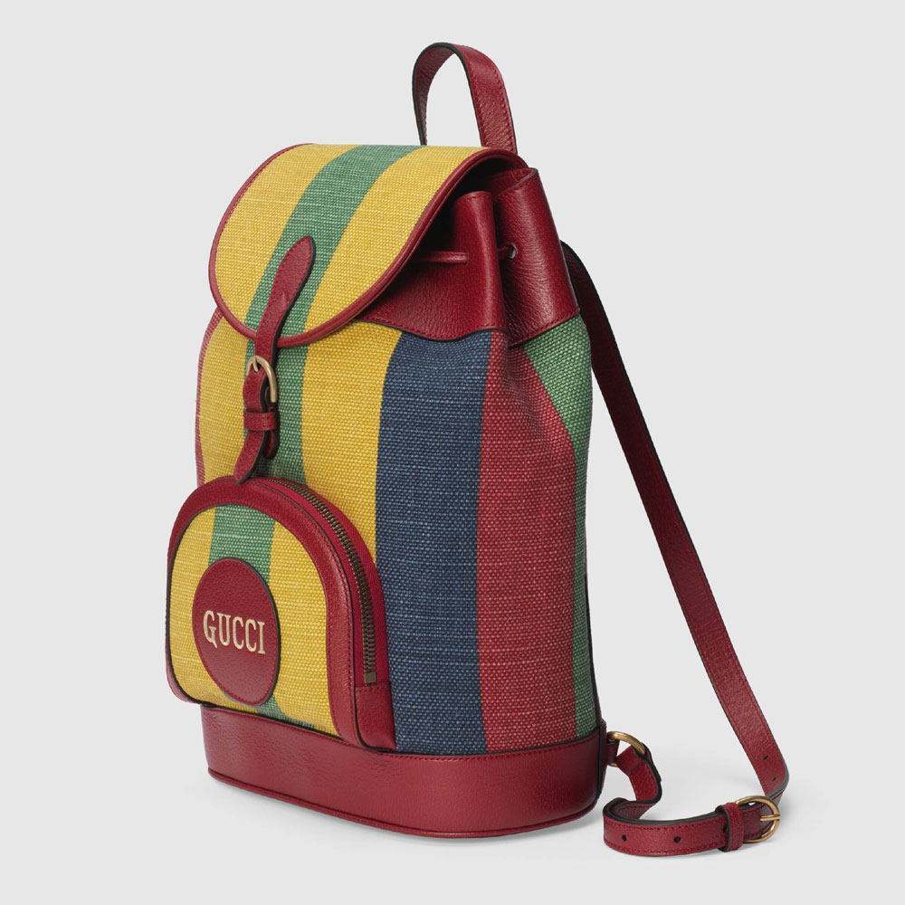 Gucci Baiadera stripe canvas backpack 625909 2CSAT 8946 - Photo-2