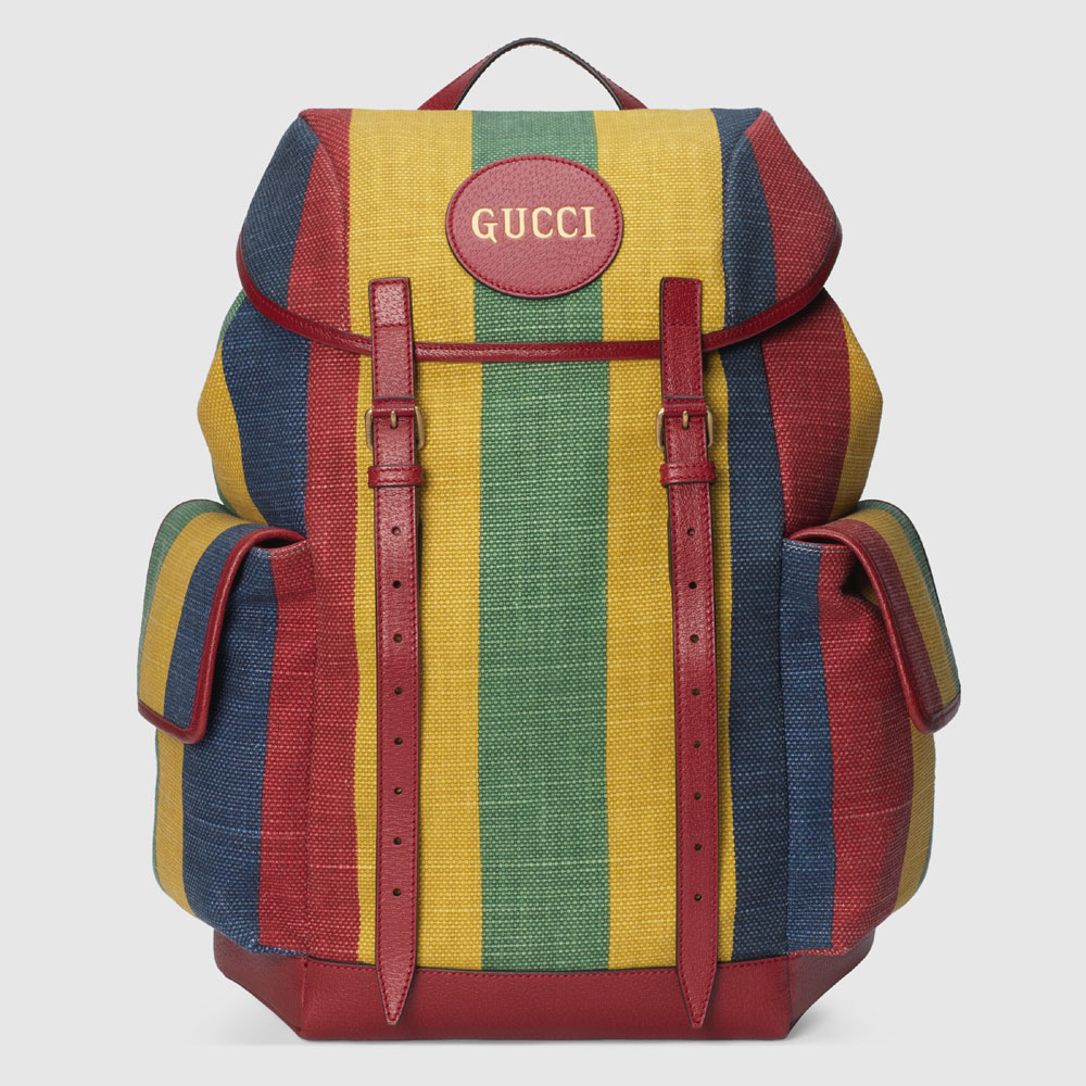 Gucci Baiadera stripe canvas backpack 625939 2CSCT 8946
