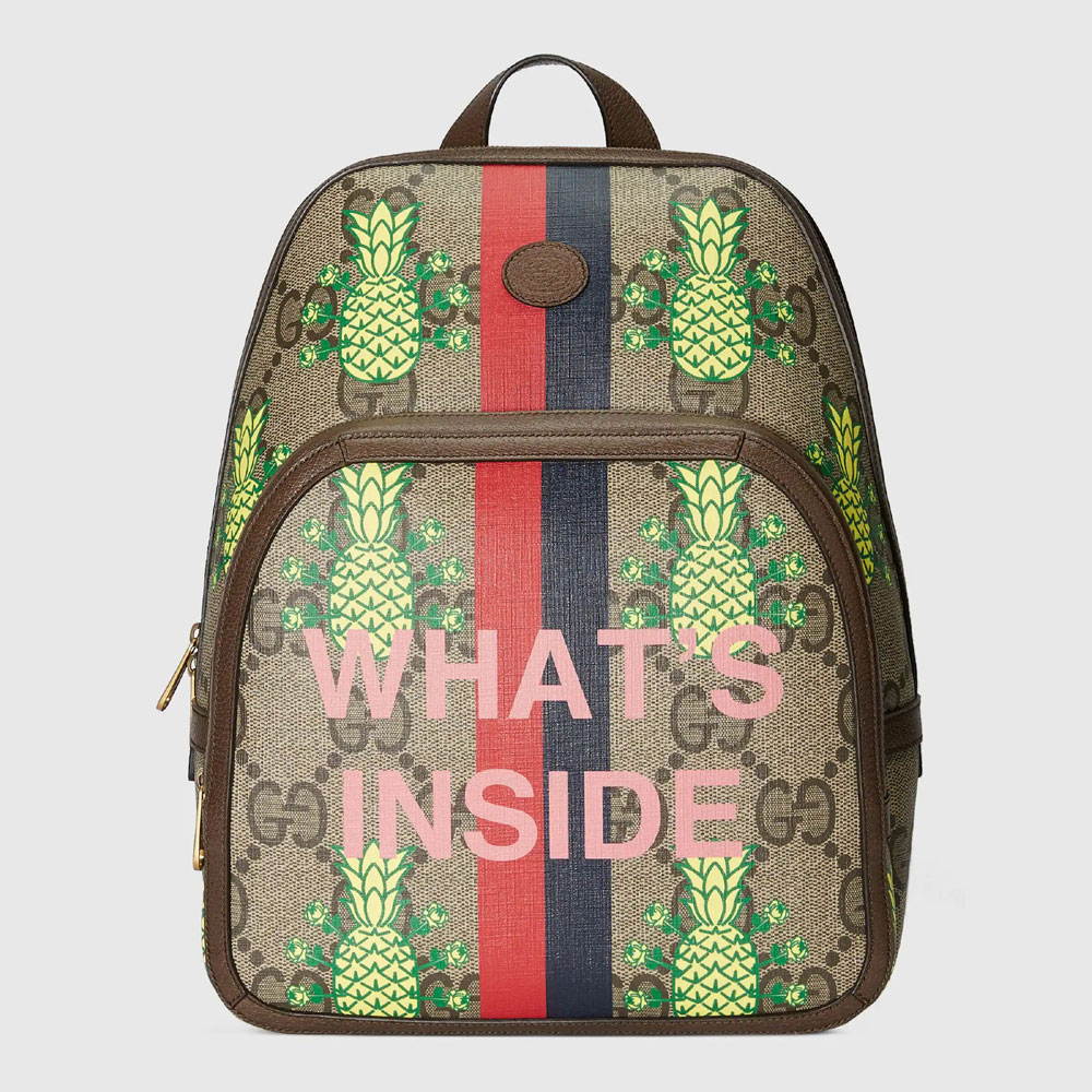 Gucci Pineapple GG Supreme backpack 636654 URRBT 8667