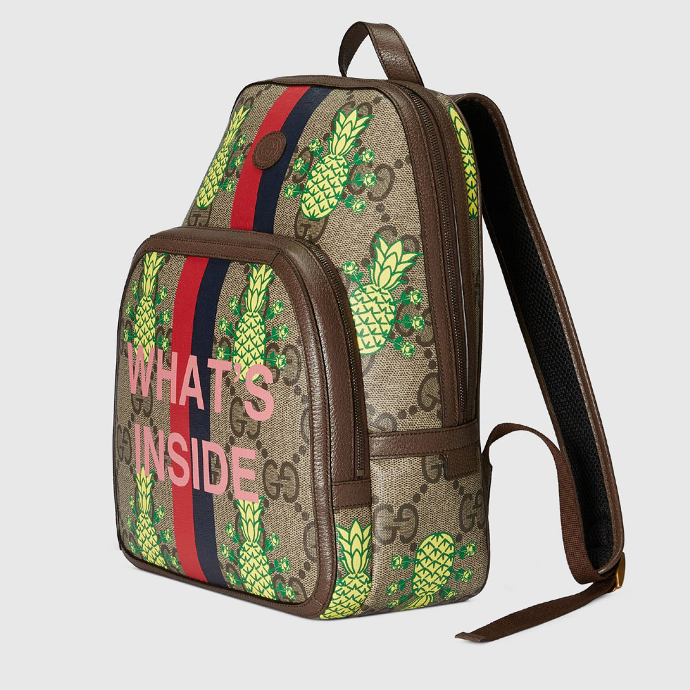 Gucci Pineapple GG Supreme backpack 636654 URRBT 8667 - Photo-2