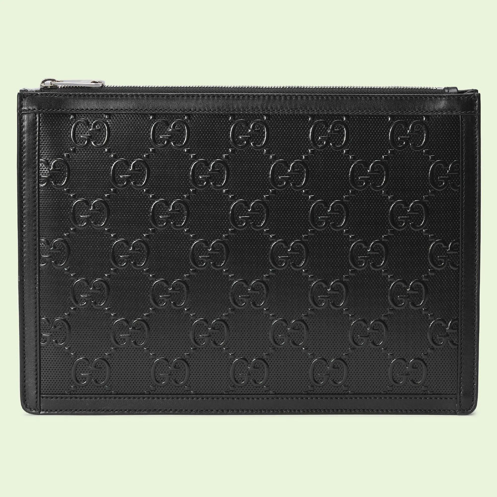 Gucci GG embossed pouch 646449 1W3AN 1000