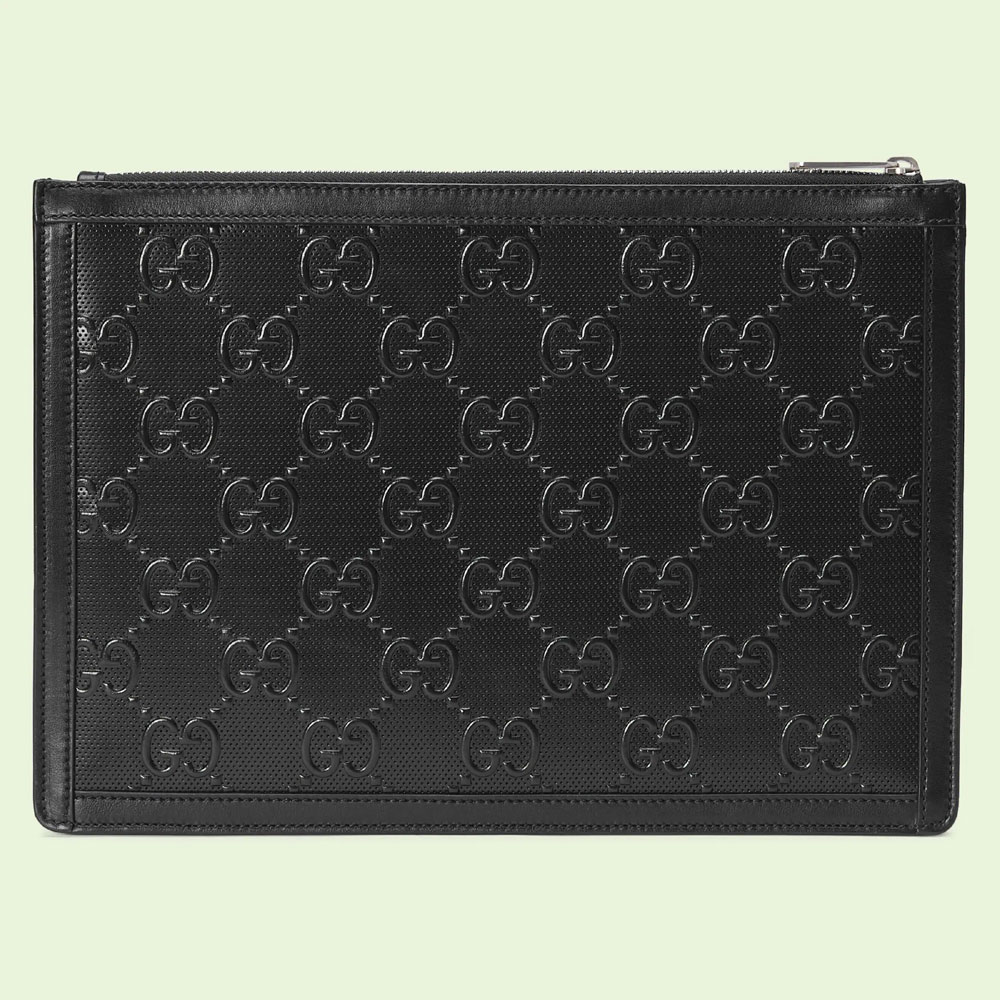 Gucci GG embossed pouch 646449 1W3AN 1000 - Photo-3