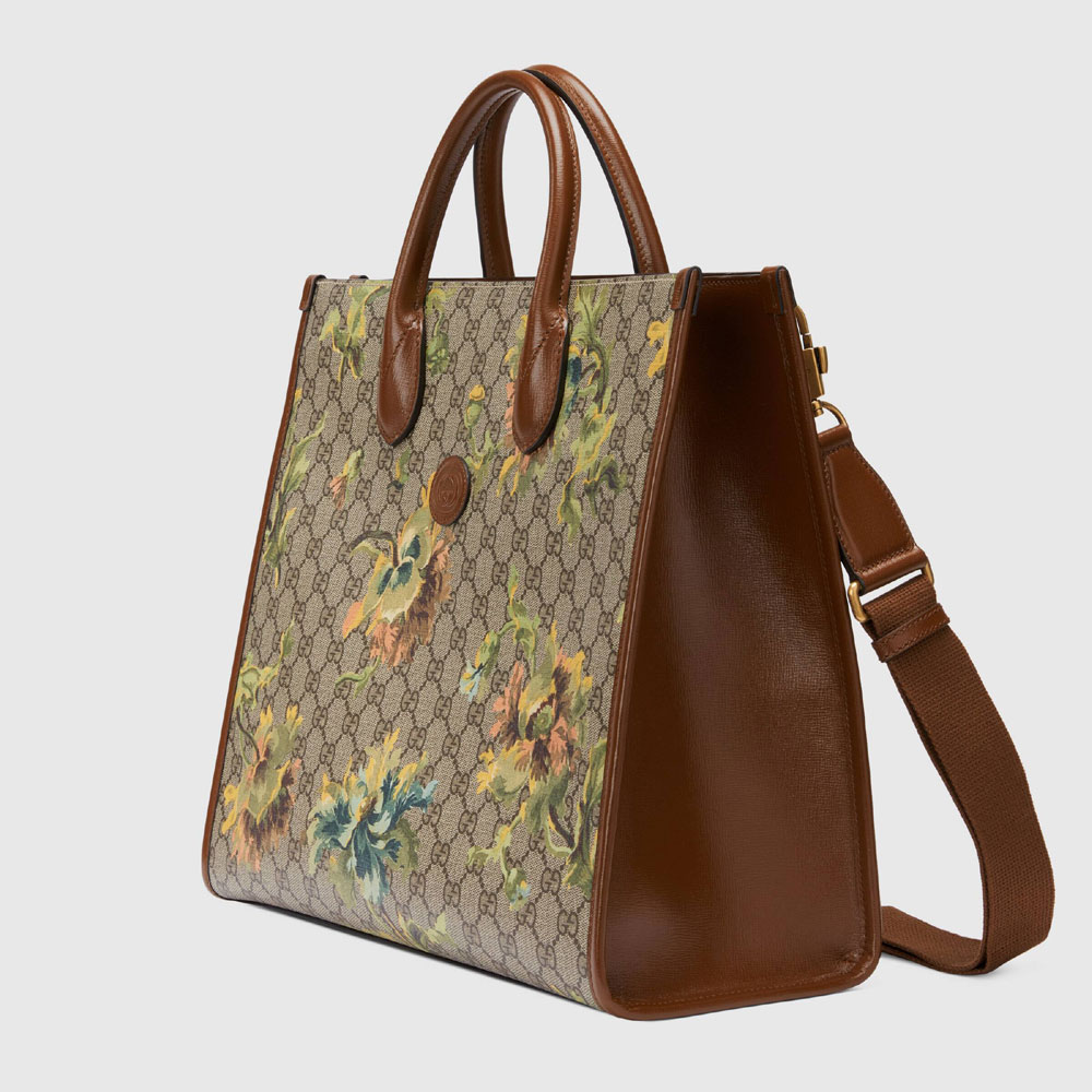 Gucci Medium tote with carnation print 674148 UH9BT 8308 - Photo-2