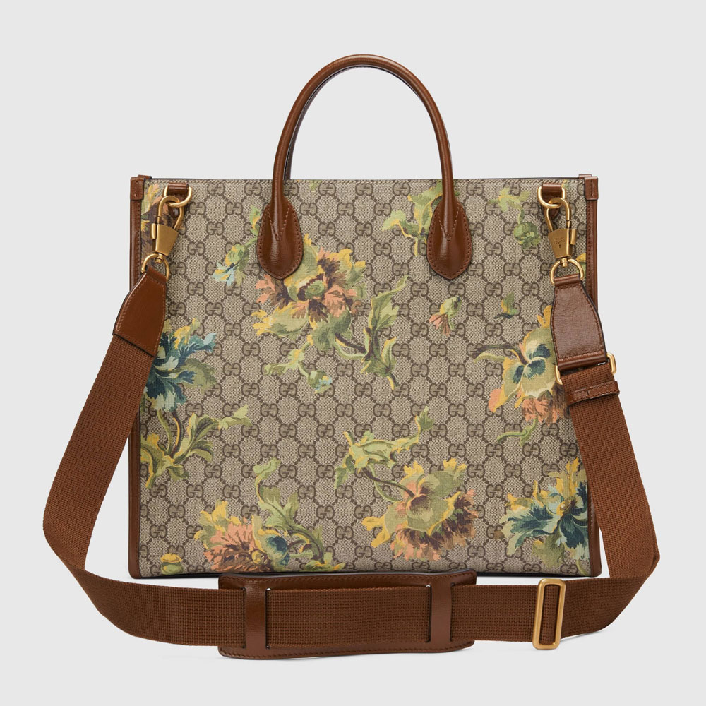 Gucci Medium tote with carnation print 674148 UH9BT 8308 - Photo-3