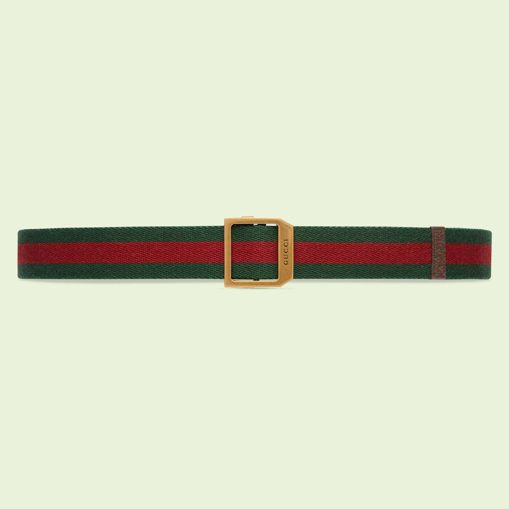 Gucci Web belt with rectangular buckle 700339 HE2VT 8742
