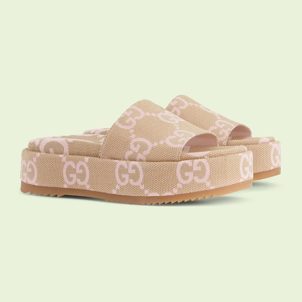 Gucci jumbo GG platform slide sandal 730043 UKO00 8805 - Photo-2