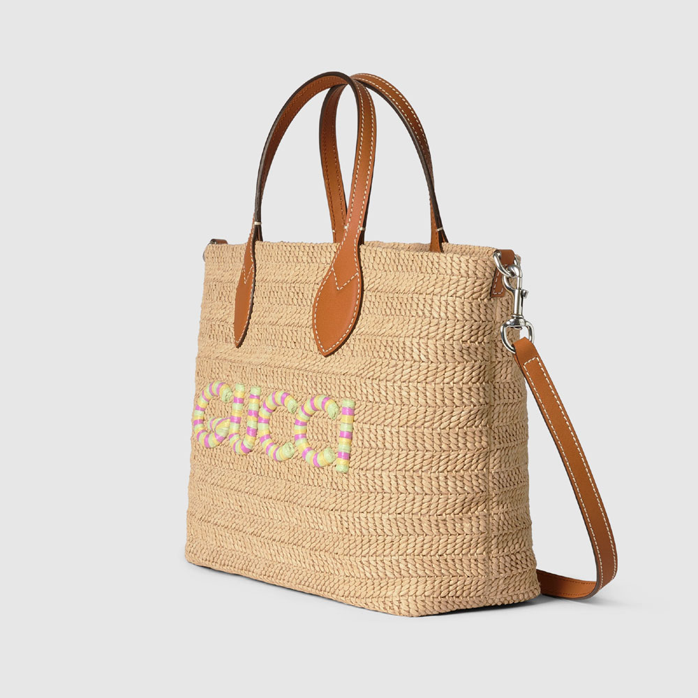 Gucci Small straw-effect tote 779671 FAC42 9561 - Photo-2