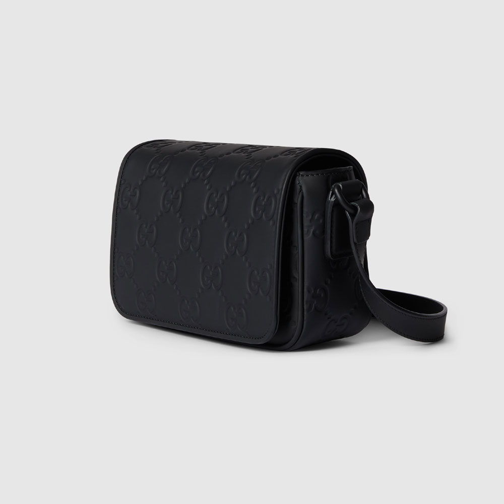 Gucci GG Rubber-effect Super Mini Bag In Black 794062 AAC0G 1000 - Photo-2