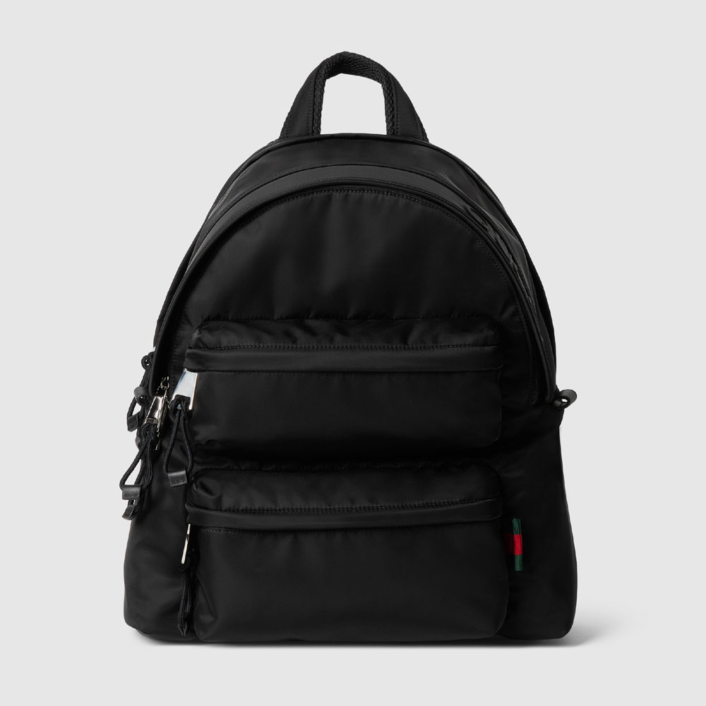 Medium Backpack With Gucci Logo In Black Nylon 800265 FADR6 1058