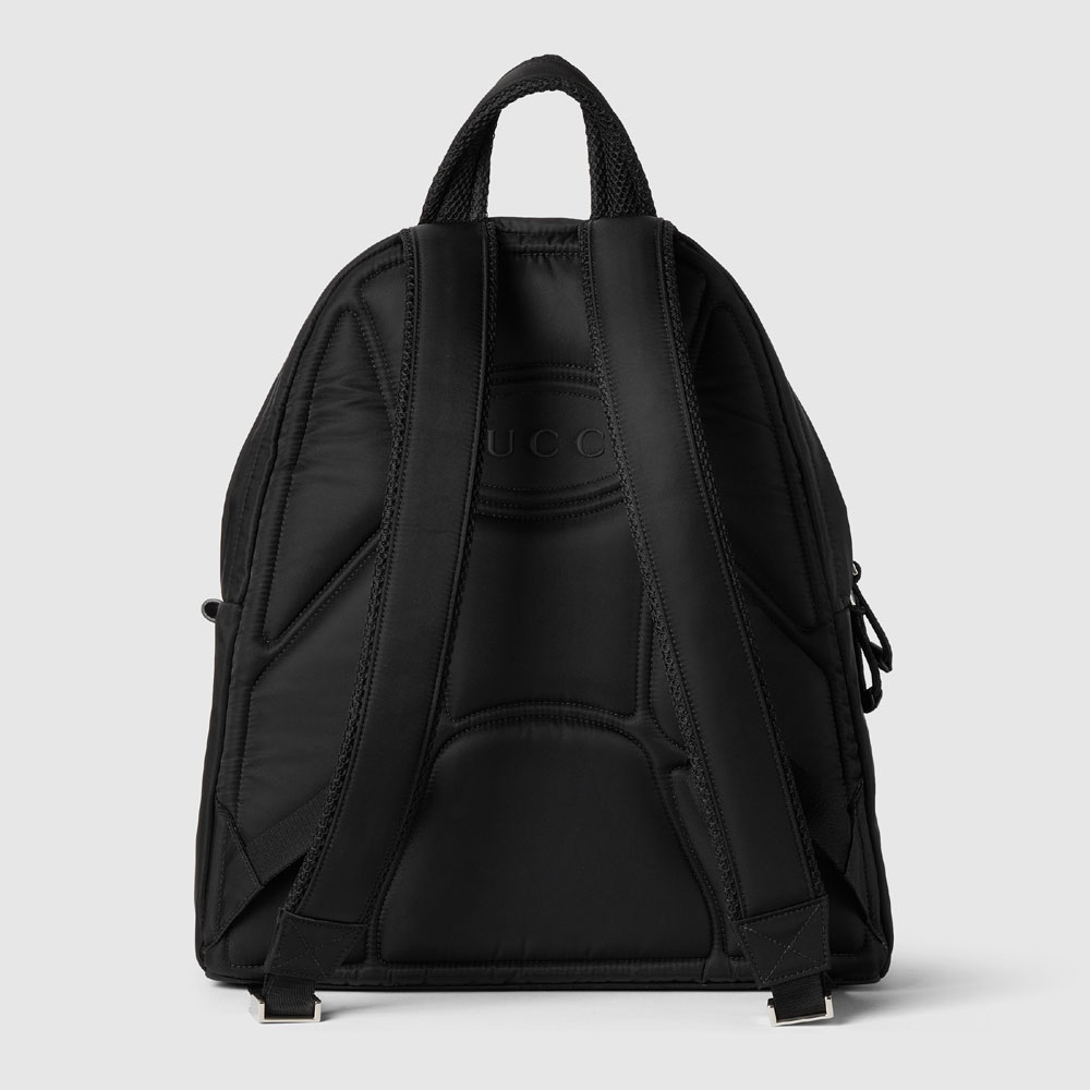 Medium Backpack With Gucci Logo In Black Nylon 800265 FADR6 1058 - Photo-3