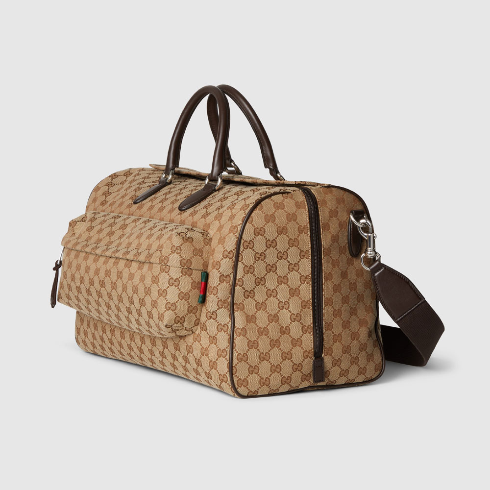 Gucci Medium GG Duffle Bag In Beige And Ebony GG Canvas 802095 FADUJ 9859 - Photo-2