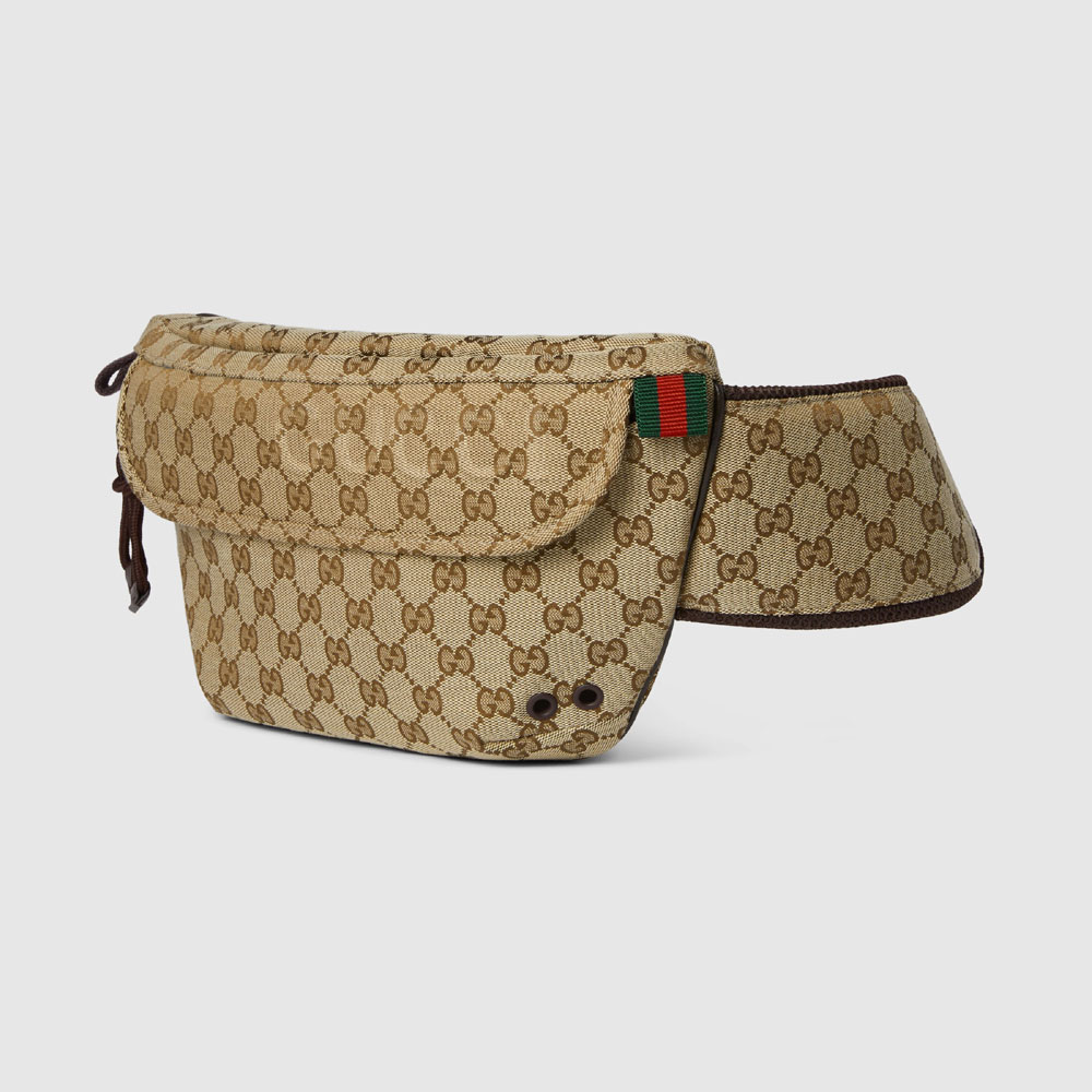 Gucci Small GG Belt Bag In Beige And Ebony GG Canvas 804262 FADUK 9853 - Photo-2