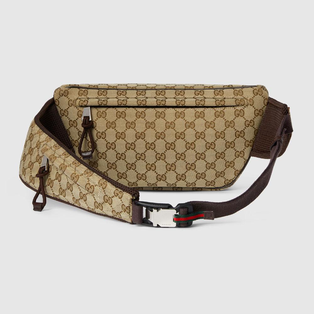 Gucci Small GG Belt Bag In Beige And Ebony GG Canvas 804262 FADUK 9853 - Photo-3