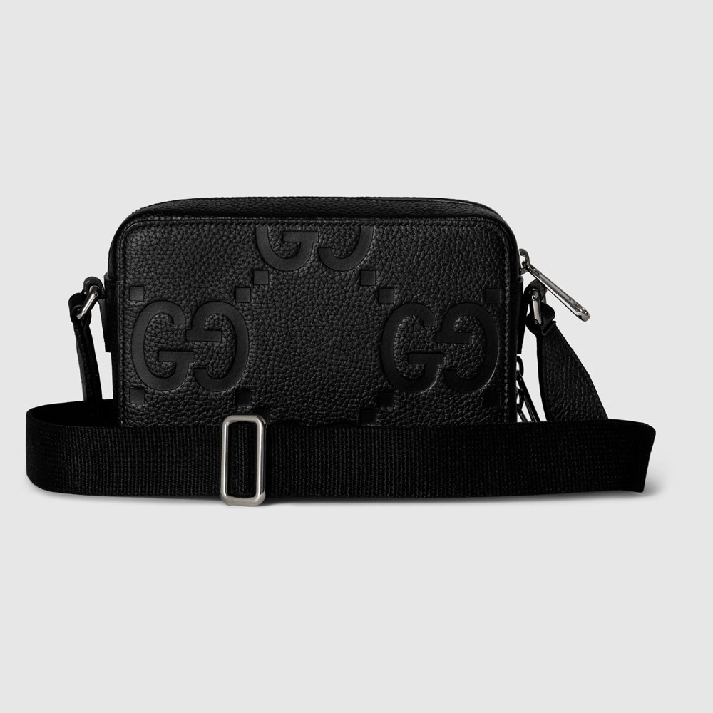 Gucci Jumbo GG Super Mini Bag In Black Leather 816958 AABY7 1000 - Photo-3