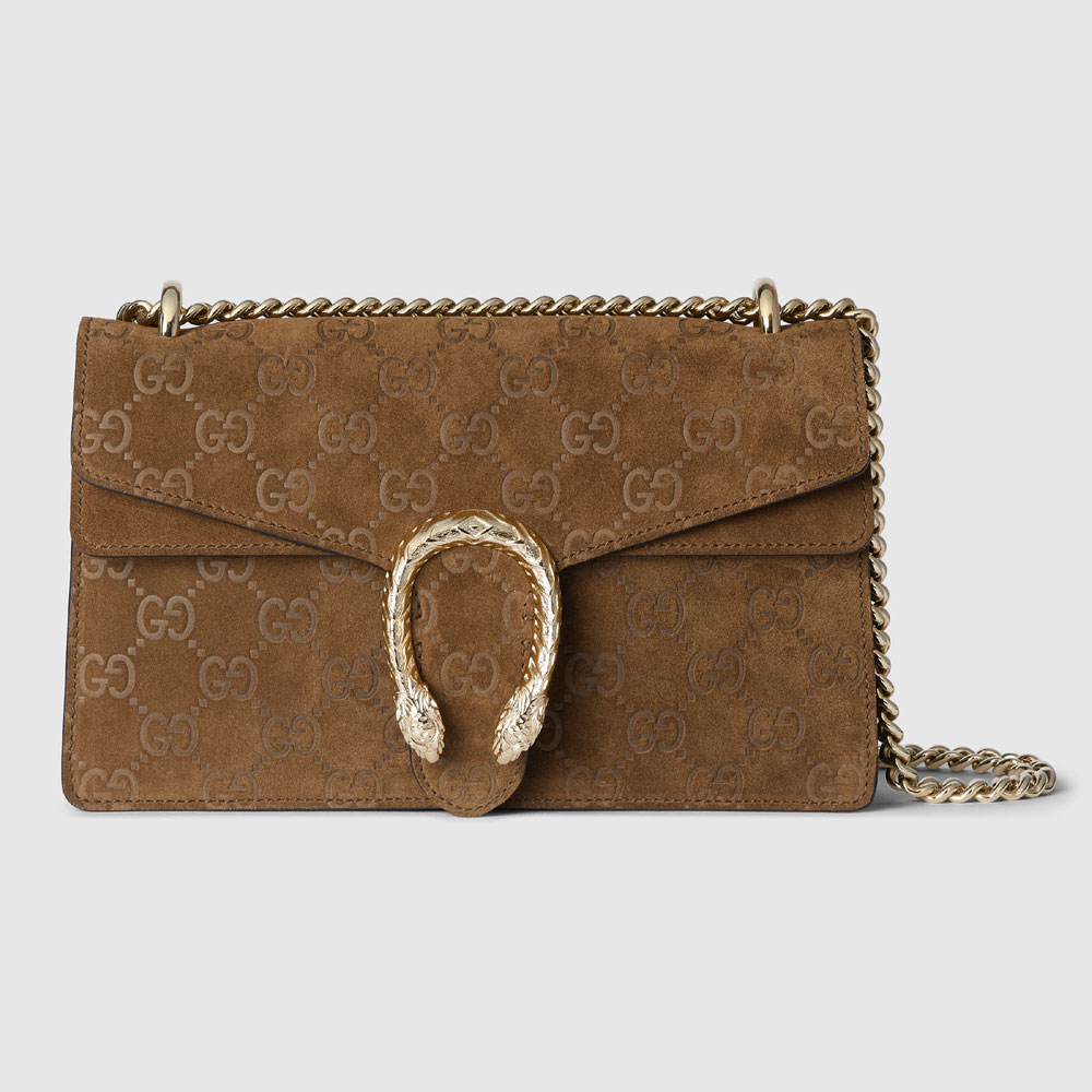 Gucci Dionysus Small Shoulder Bag In Brown Suede 818145 AAEG4 2118