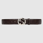 Guccissima leather belt with interlocking G buckle 368186 AA61N 2019